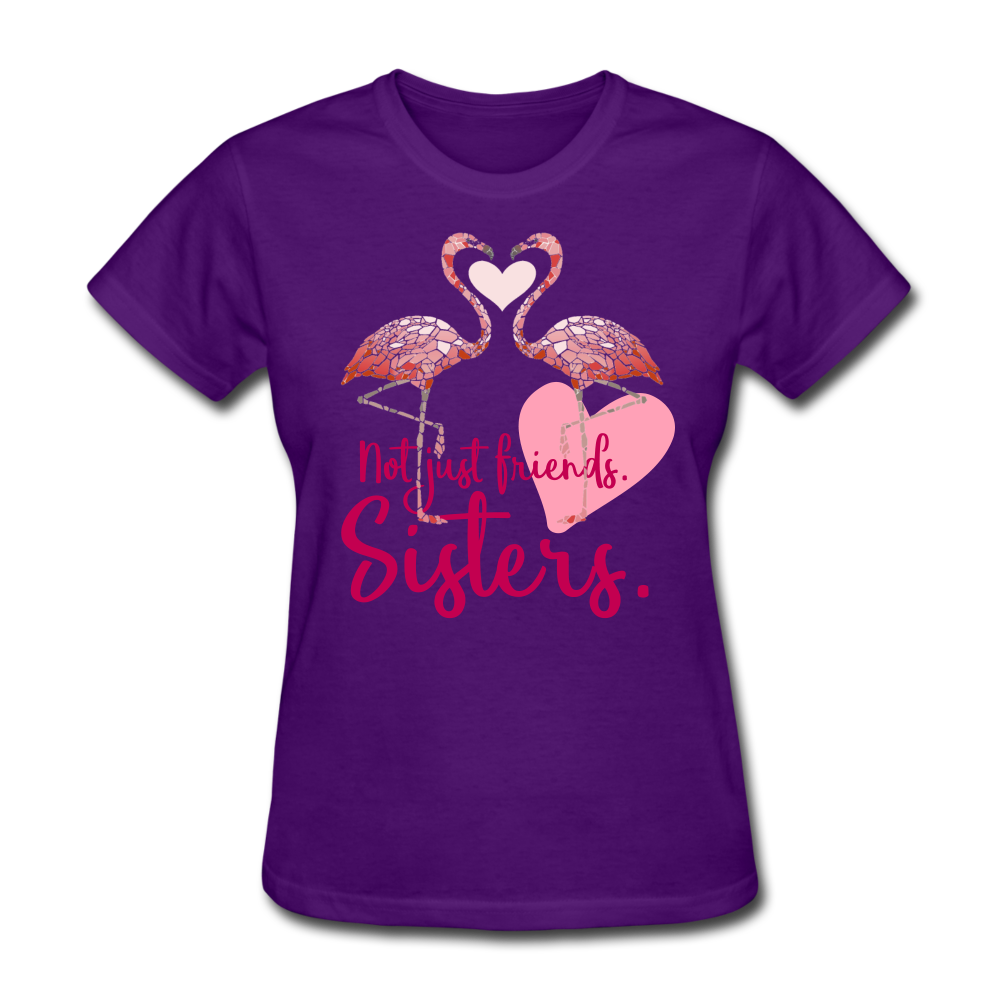 Not Just Friends. Sisters. Flamingo T-Shirt - purple