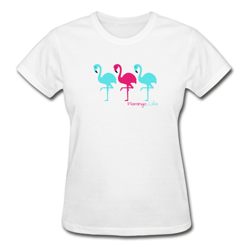 Flamingo Life Ultra Cotton Ladies T-Shirt - white