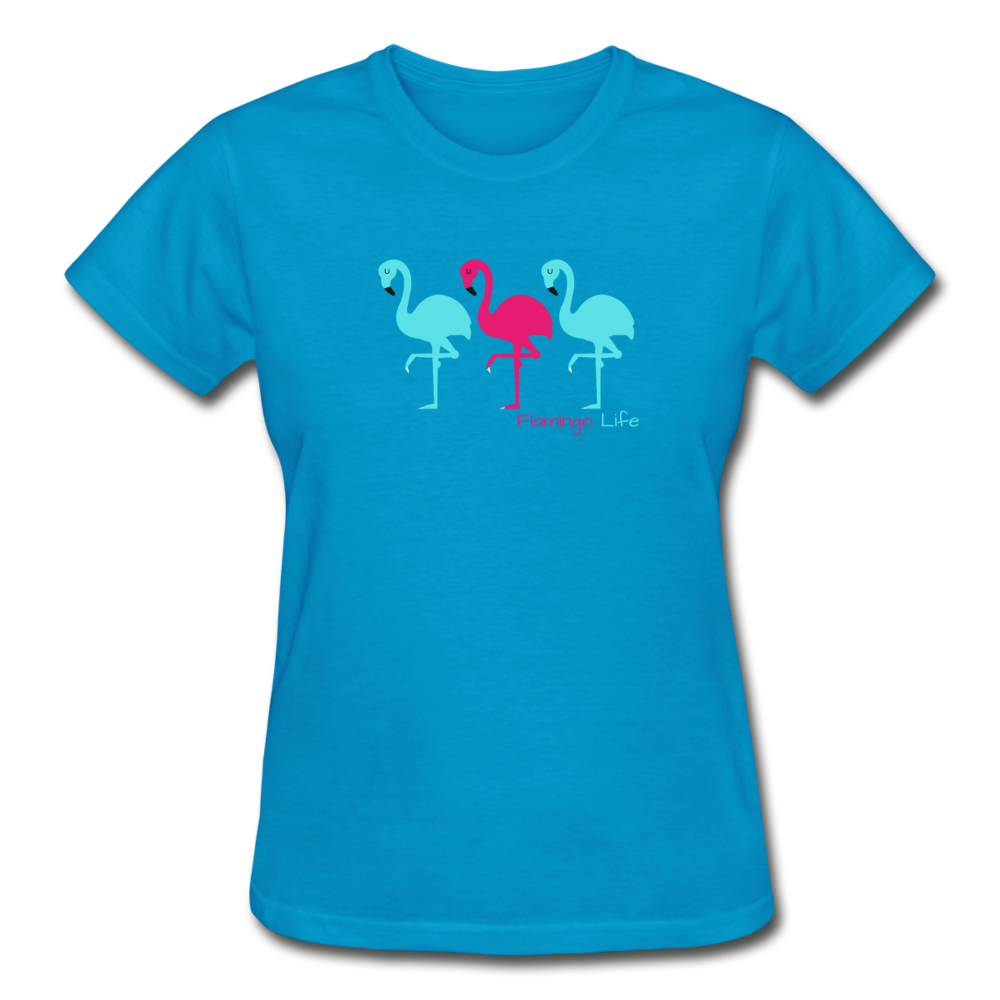 Flamingo Life Ultra Cotton Ladies T-Shirt - turquoise