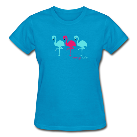 Flamingo Life Ultra Cotton Ladies T-Shirt - turquoise