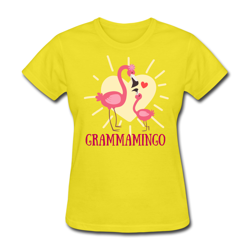 Grammamingo Flamingo Lover's Women's T-Shirt - yellow