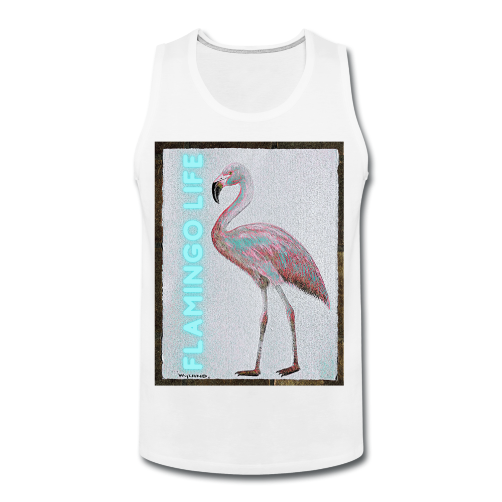 Flamingo Life® WYLAND© Designed Mens Tank - white