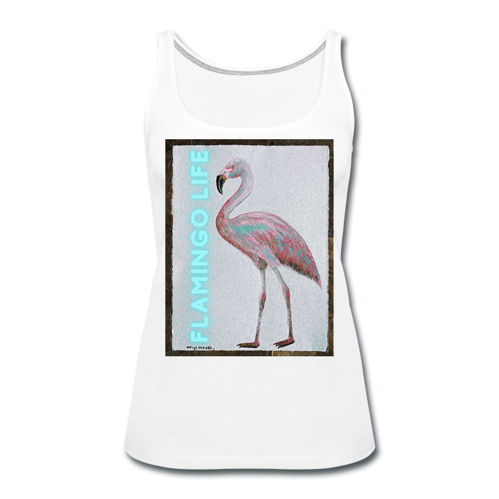 Flamingo Life® WYLAND© Designed Womens Tank - white