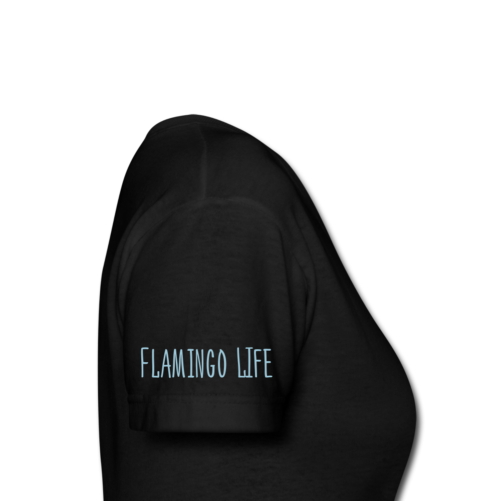 Flamingo Life® Wyland© Designed Womens V-Neck T-Shirt - black