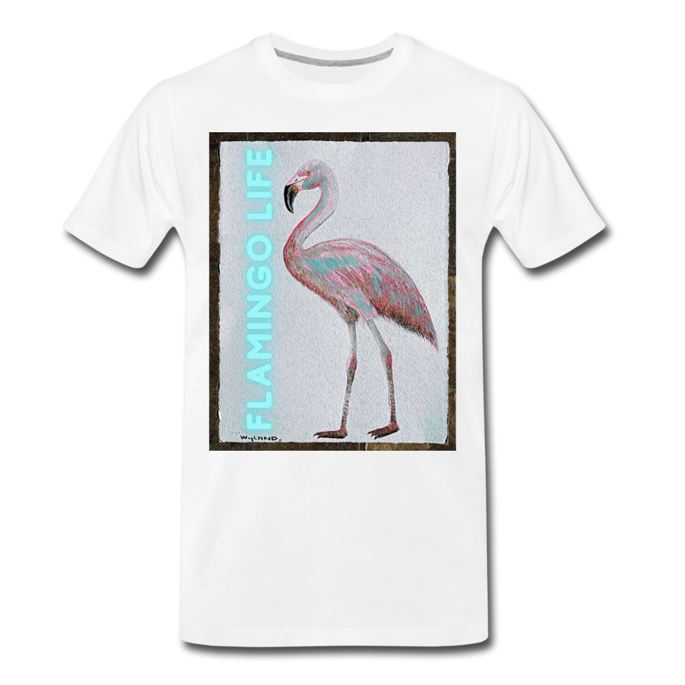 Flamingo Life® WYLAND© Designed Mens T-Shirt (Sizes up to 5XL) - white