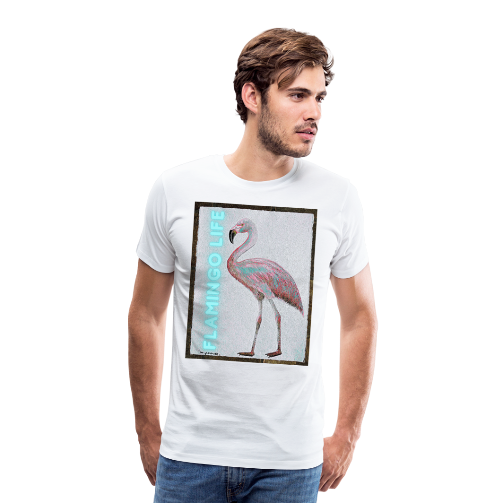 Flamingo Life® WYLAND© Designed Mens T-Shirt (Sizes up to 5XL) - white