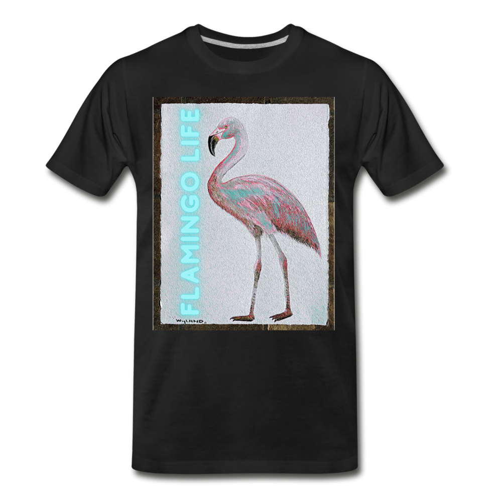 Flamingo Life® WYLAND© Designed Mens T-Shirt (Sizes up to 5XL) - black
