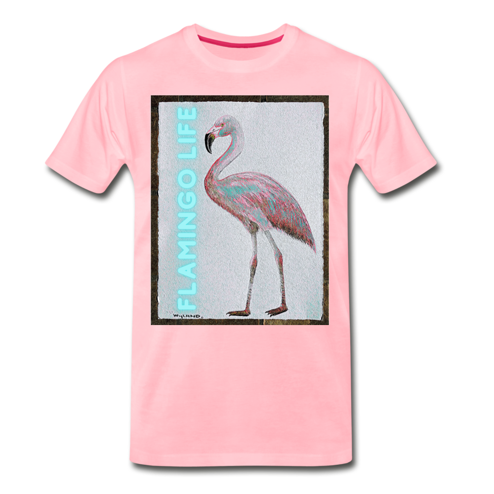 Flamingo Life® WYLAND© Designed Mens T-Shirt (Sizes up to 5XL) - pink