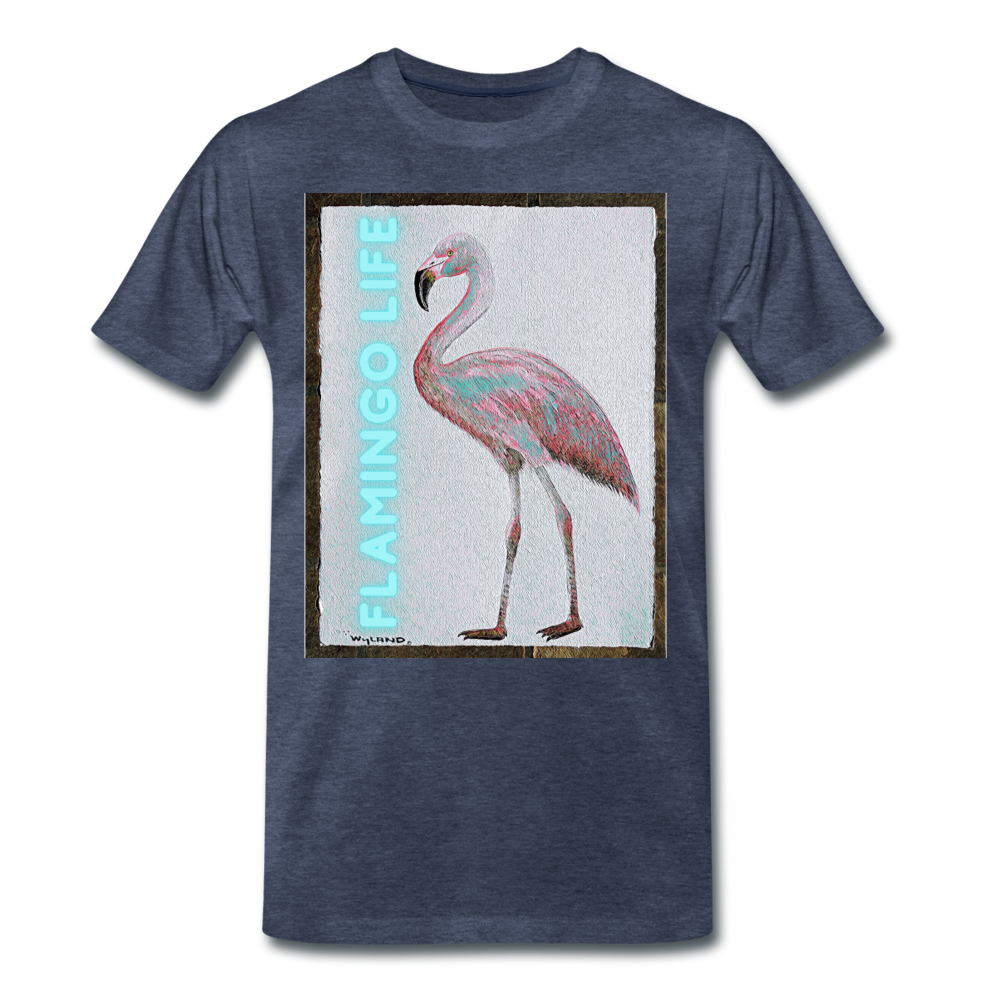 Flamingo Life® WYLAND© Designed Mens T-Shirt (Sizes up to 5XL) - heather blue