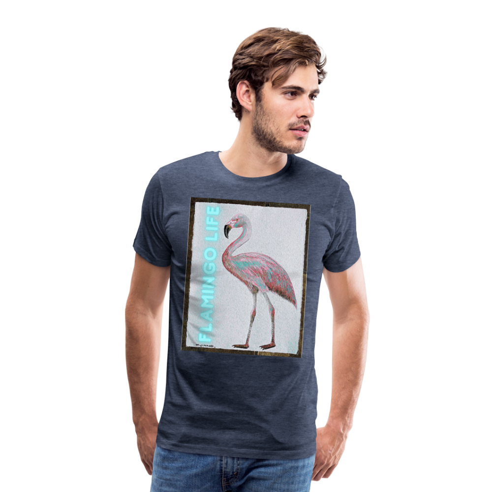 Flamingo Life® WYLAND© Designed Mens T-Shirt (Sizes up to 5XL) - heather blue