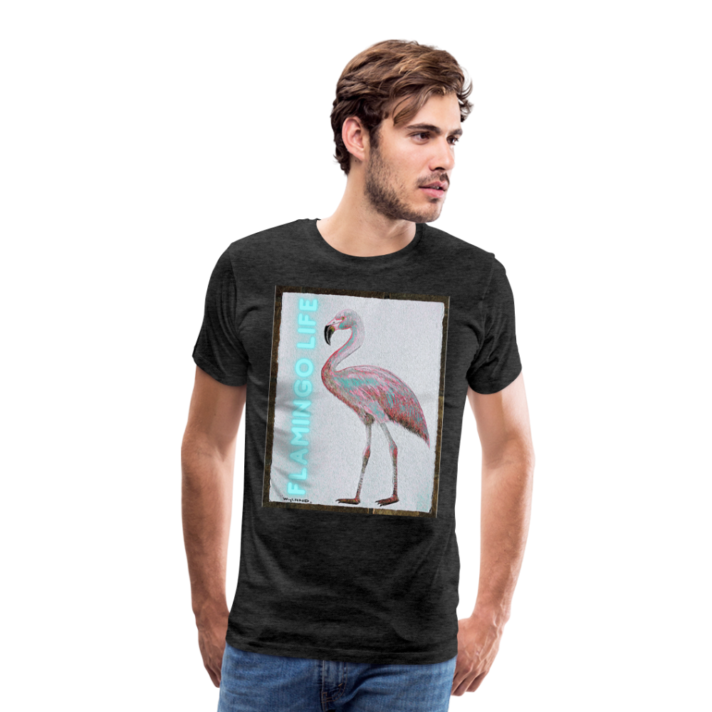 Flamingo Life® WYLAND© Designed Mens T-Shirt (Sizes up to 5XL) - charcoal gray
