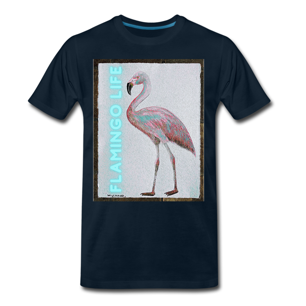 Flamingo Life® WYLAND© Designed Mens T-Shirt (Sizes up to 5XL) - deep navy