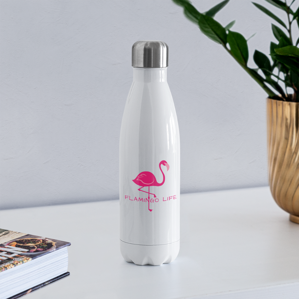 Flamingo Life® Insulated Stainless Steel Water Bottle - white