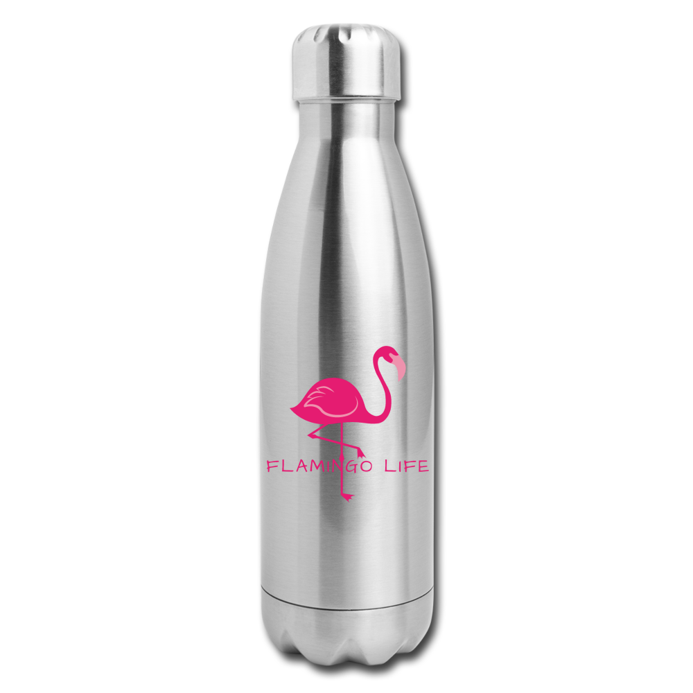 Flamingo Life® Insulated Stainless Steel Water Bottle - silver
