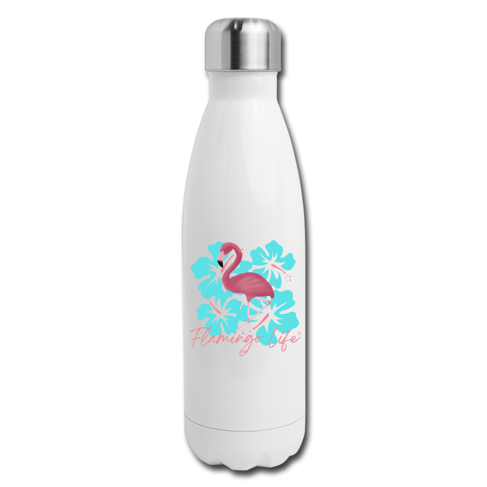 Flamingo Life® Insulated Stainless Steel Water Bottle - white