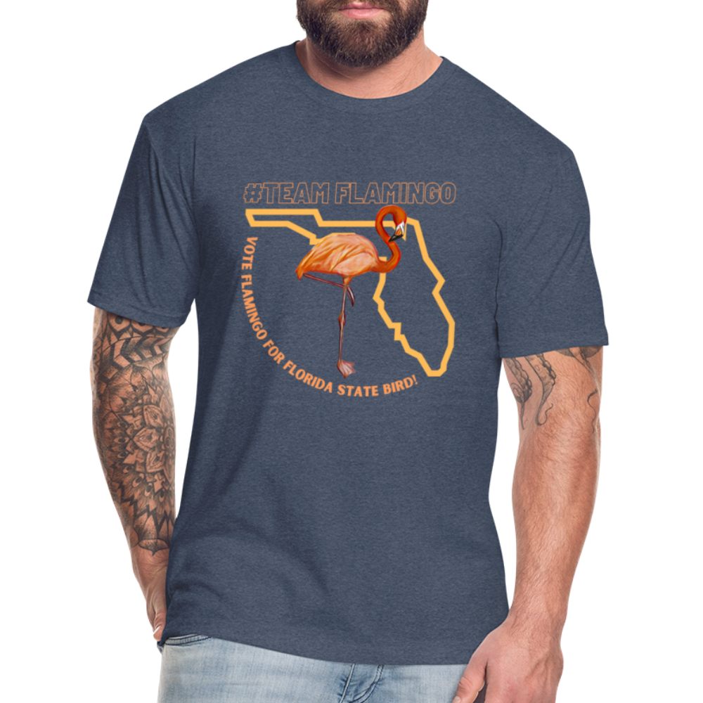 Team Flamingo Fitted Cotton/Poly T-Shirt - heather navy