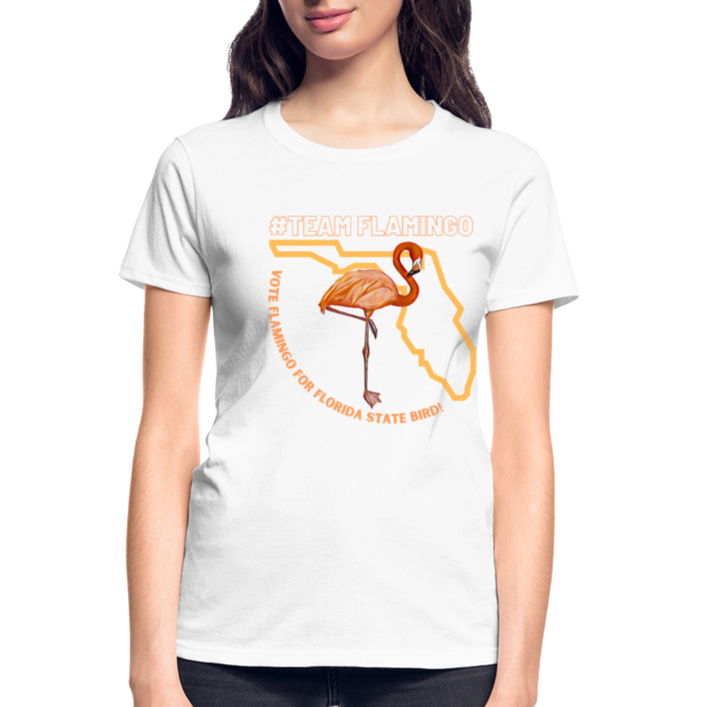 Team Flamingo Ultra Cotton Ladies T-Shirt - white