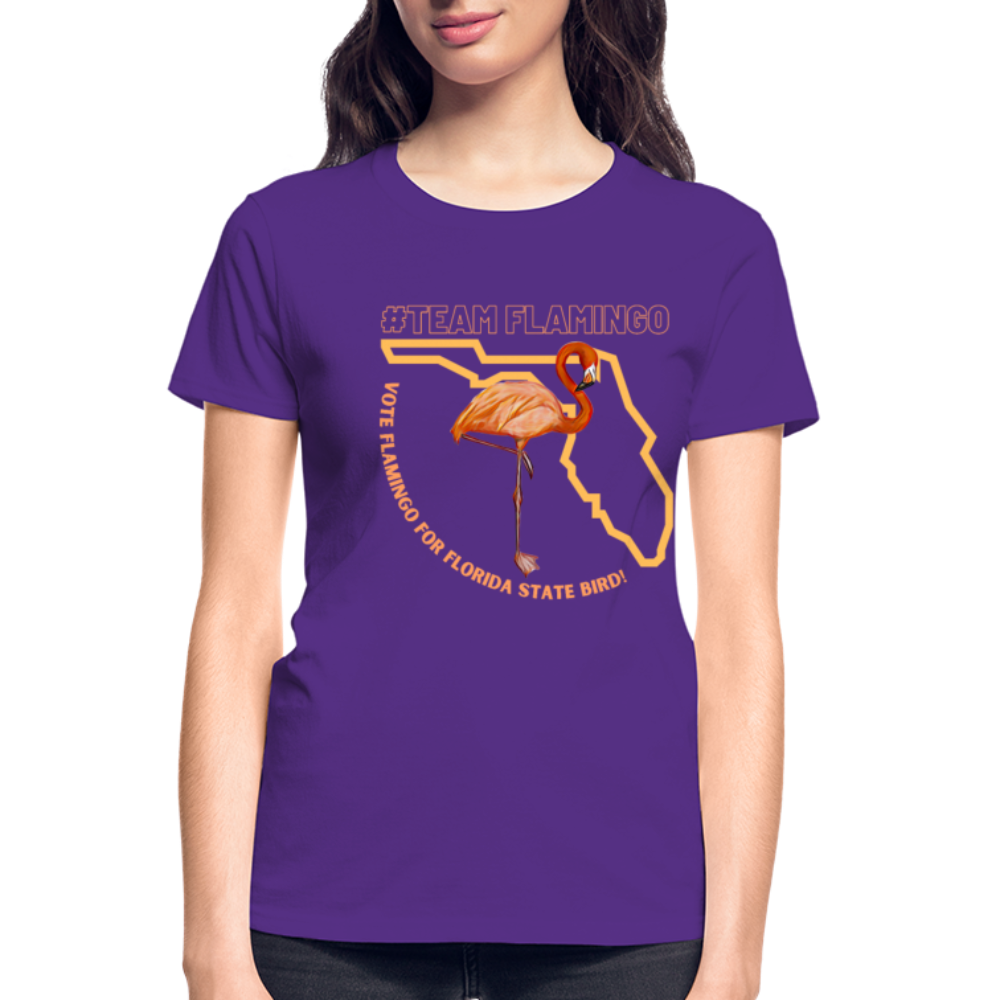 Team Flamingo Ultra Cotton Ladies T-Shirt - purple