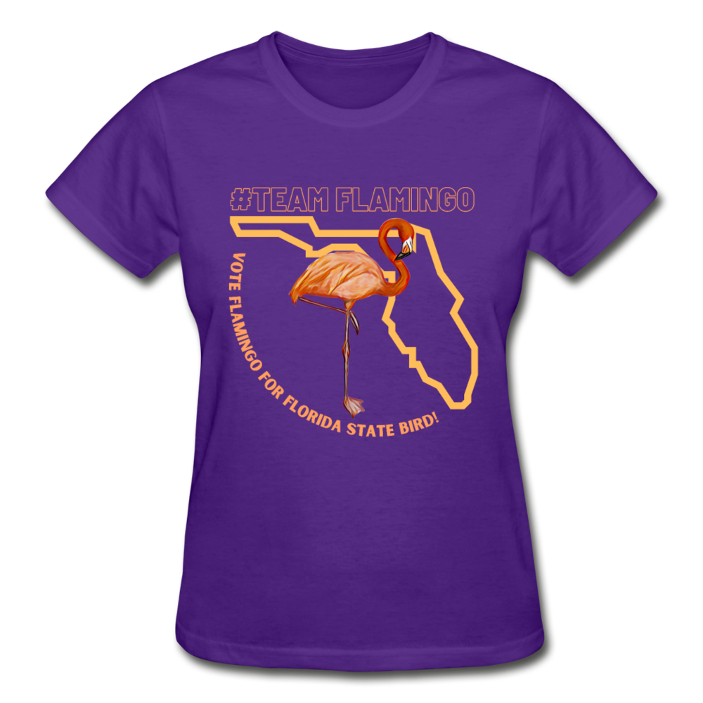 Team Flamingo Ultra Cotton Ladies T-Shirt - purple