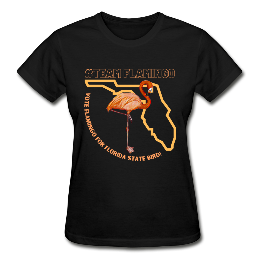 Team Flamingo Ultra Cotton Ladies T-Shirt - black