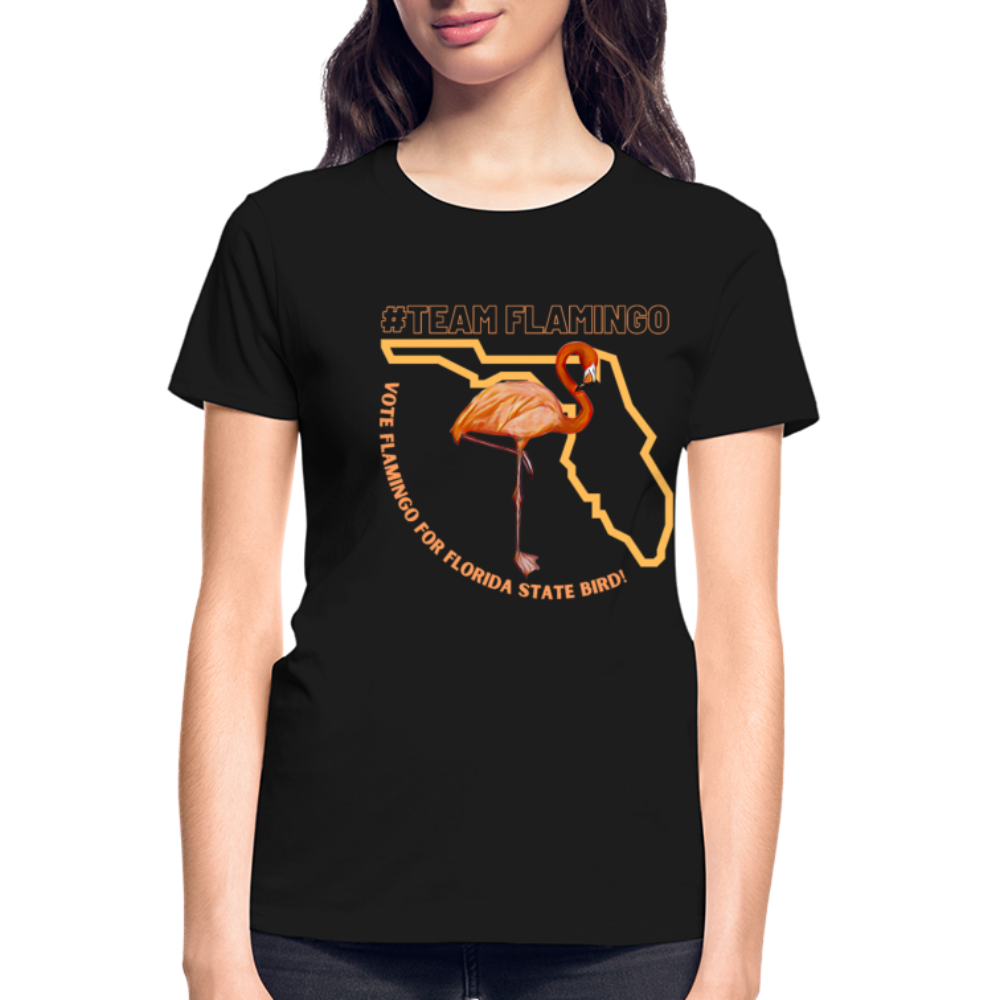 Team Flamingo Ultra Cotton Ladies T-Shirt - black