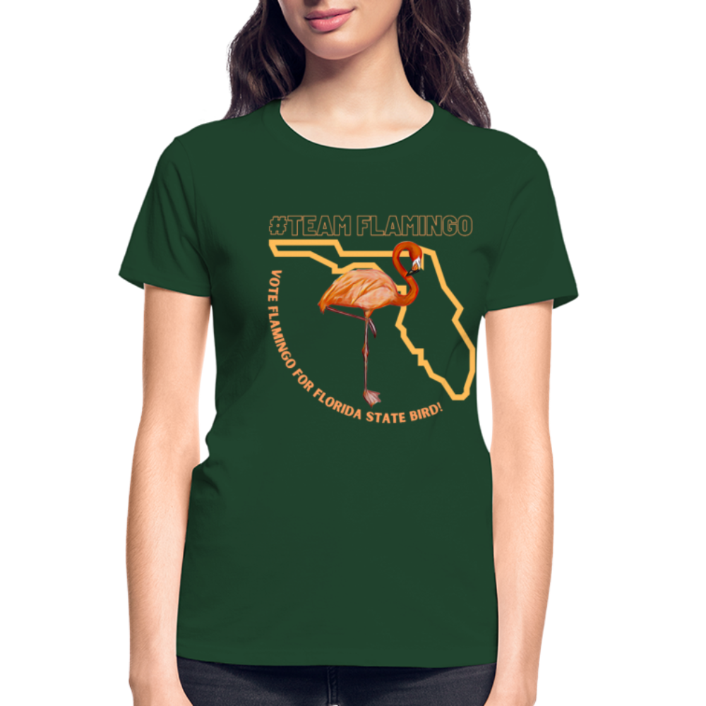 Team Flamingo Ultra Cotton Ladies T-Shirt - forest green