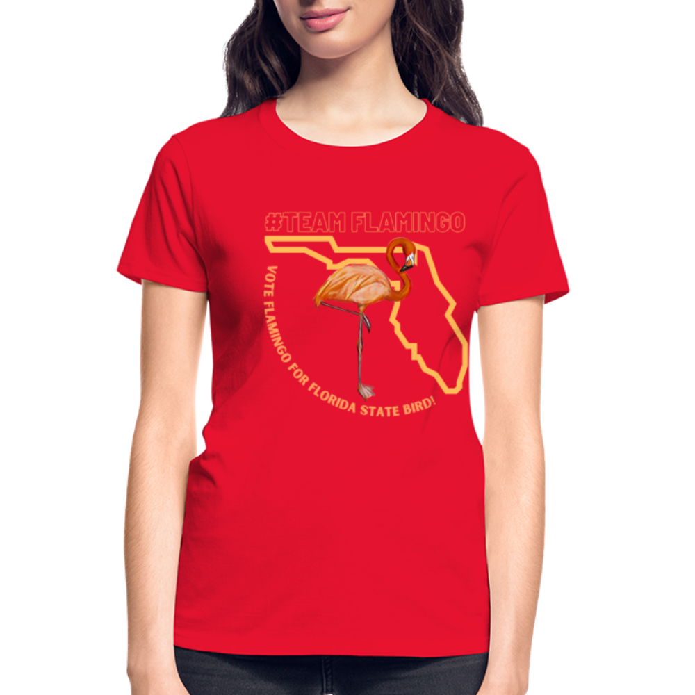 Team Flamingo Ultra Cotton Ladies T-Shirt - red