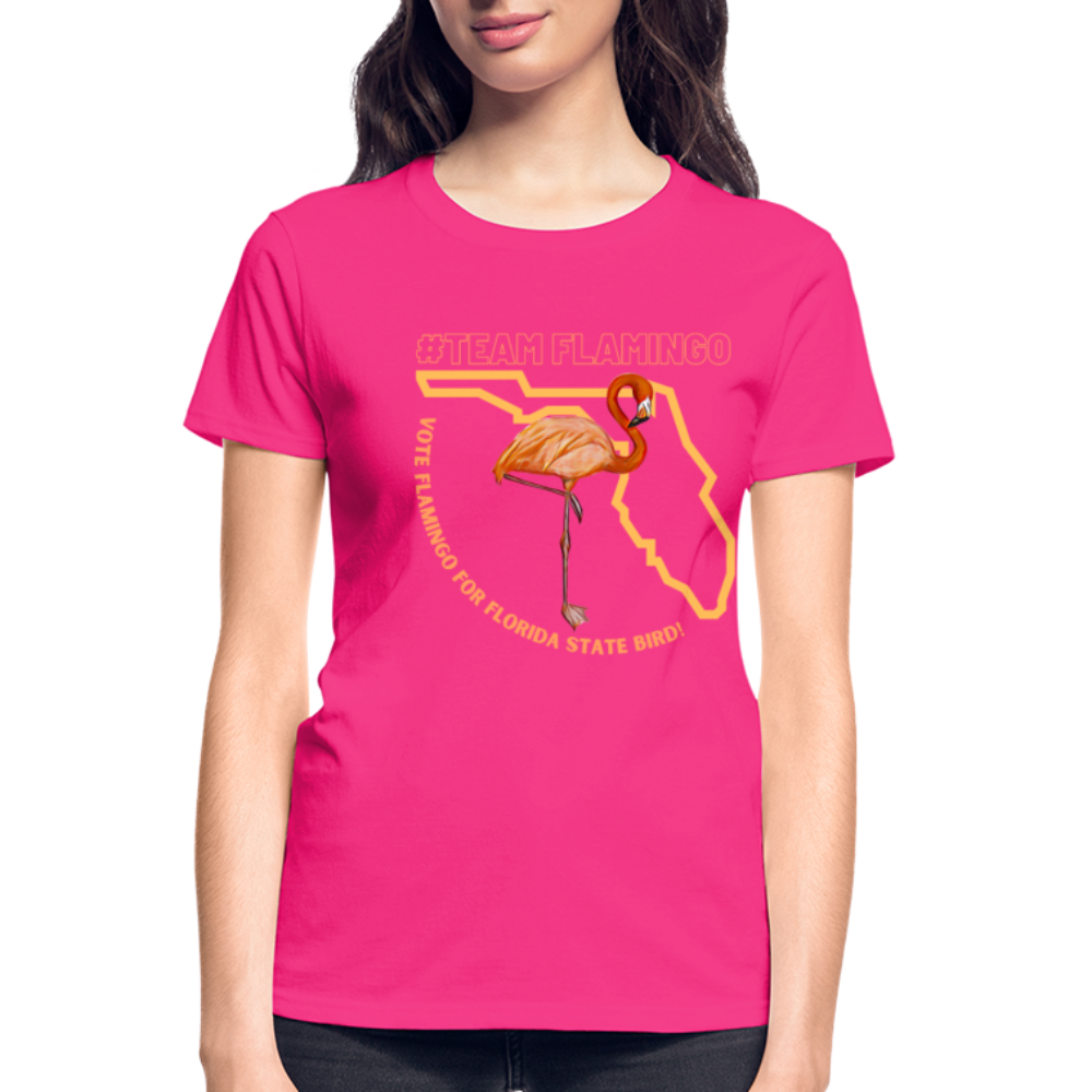 Team Flamingo Ultra Cotton Ladies T-Shirt - fuchsia