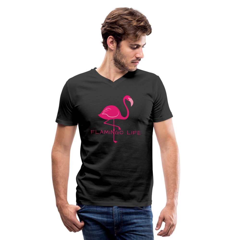 Men's Flamingo Life® V-Neck T-Shirt - black