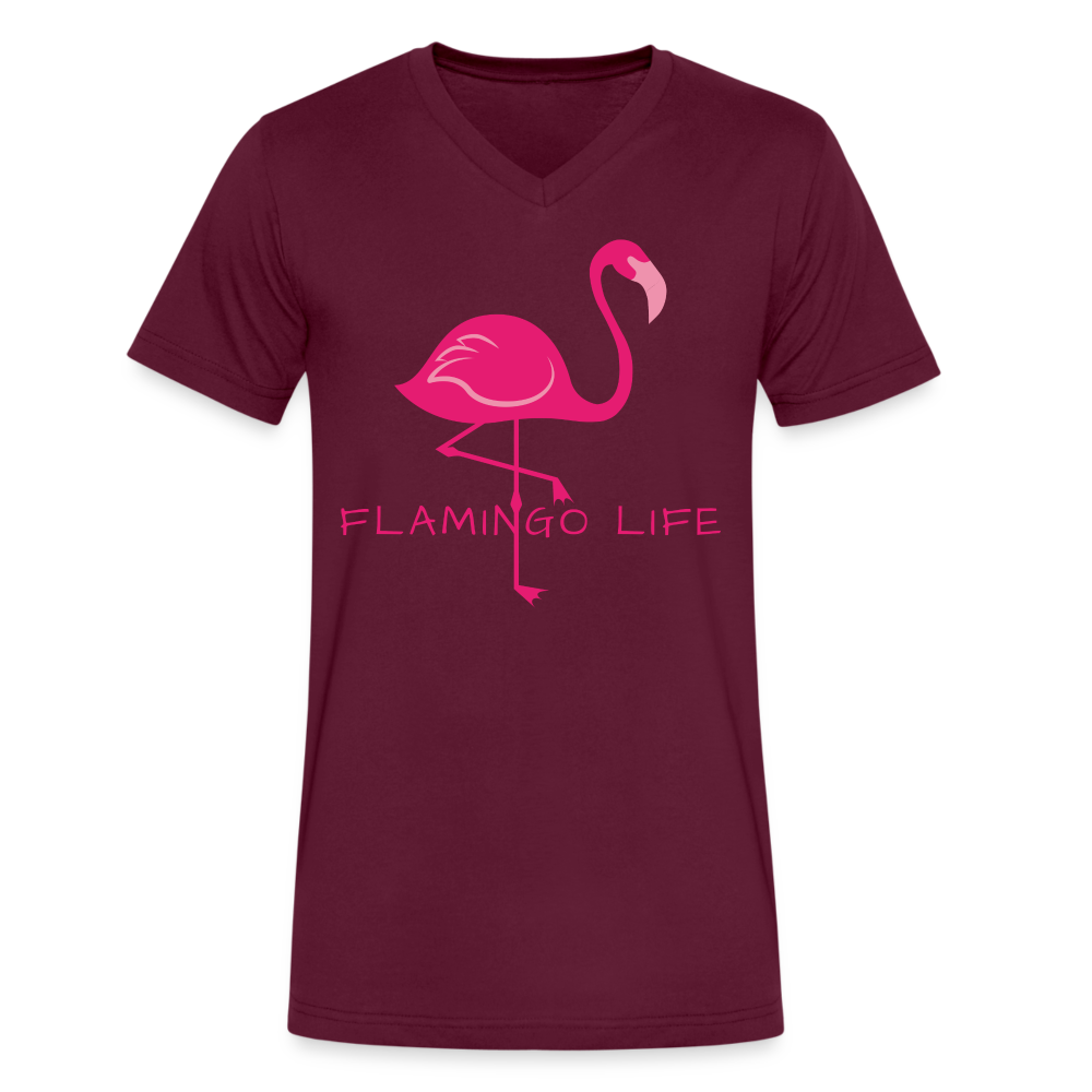 Men's Flamingo Life® V-Neck T-Shirt - maroon