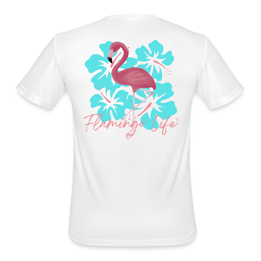 Flamingo Life® Men’s Moisture Wicking T-Shirt - white