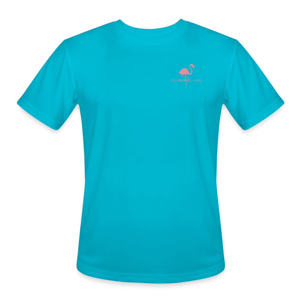 Flamingo Life® Men’s Moisture Wicking T-Shirt - turquoise