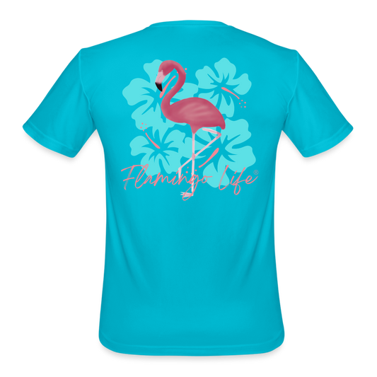 Flamingo Life® Men’s Moisture Wicking T-Shirt - turquoise