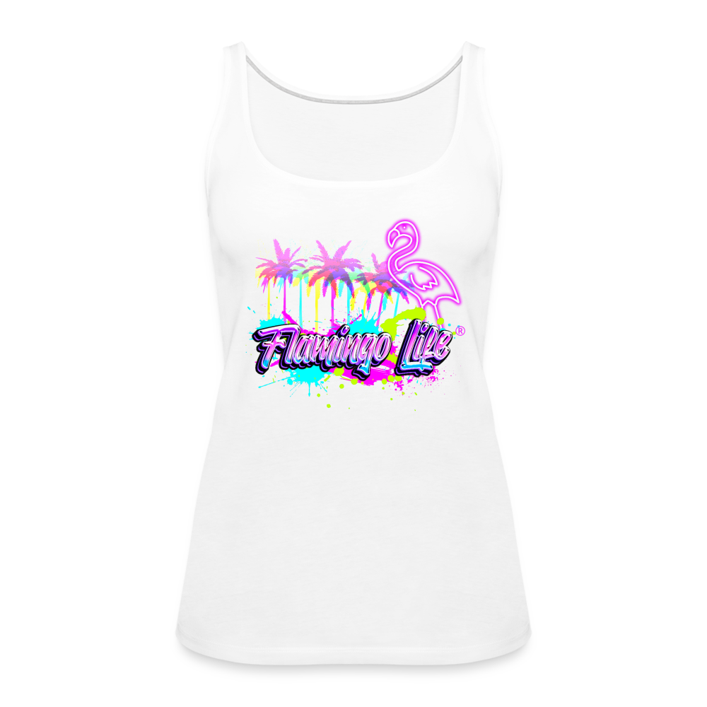 Neon Flamingo Life® Women’s Tank Top (in 4 Colors) - white