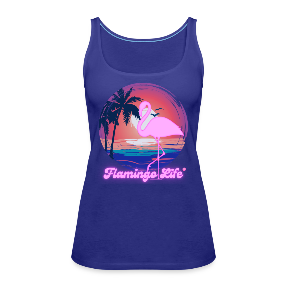 Flamingo Life® Sunset Women’s Premium Tank Top - royal blue