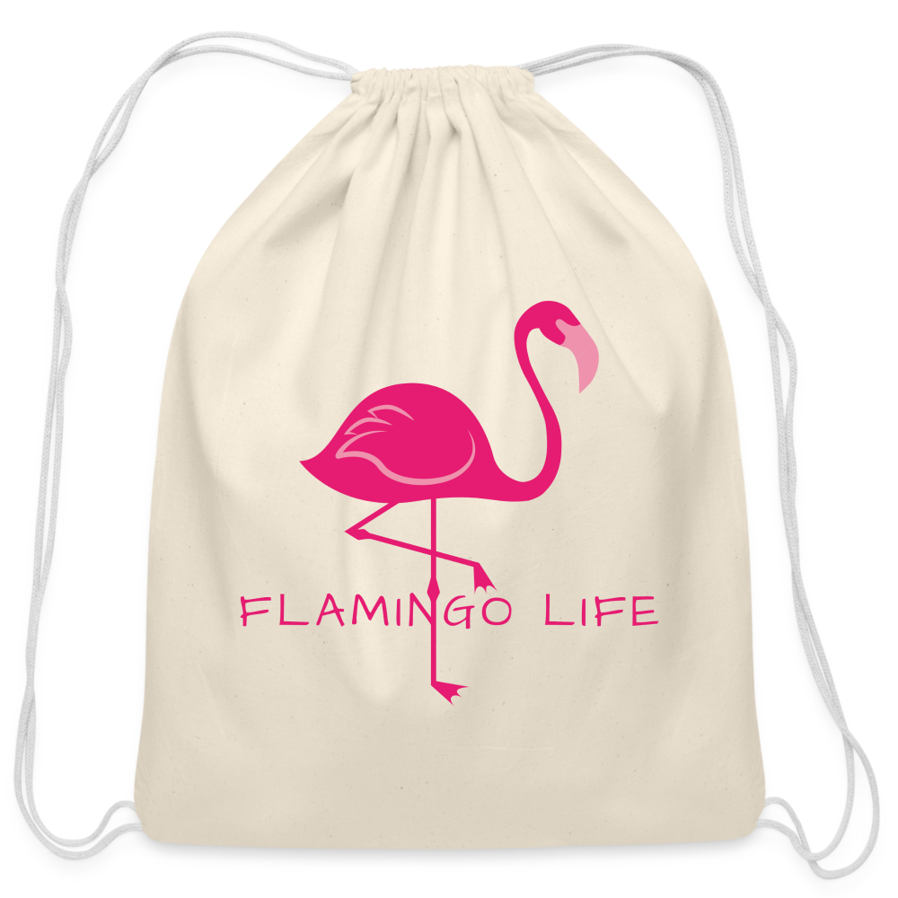 Flamingo Life® Cotton Drawstring Bag - natural