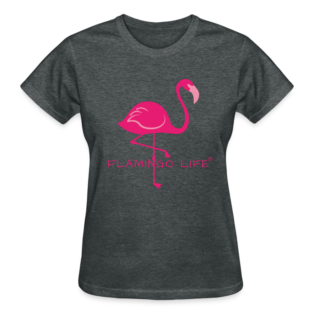 Flamingo Life® Logo Ultra Cotton Ladies T-Shirt - deep heather