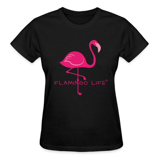 Flamingo Life® Logo Ultra Cotton Ladies T-Shirt - black