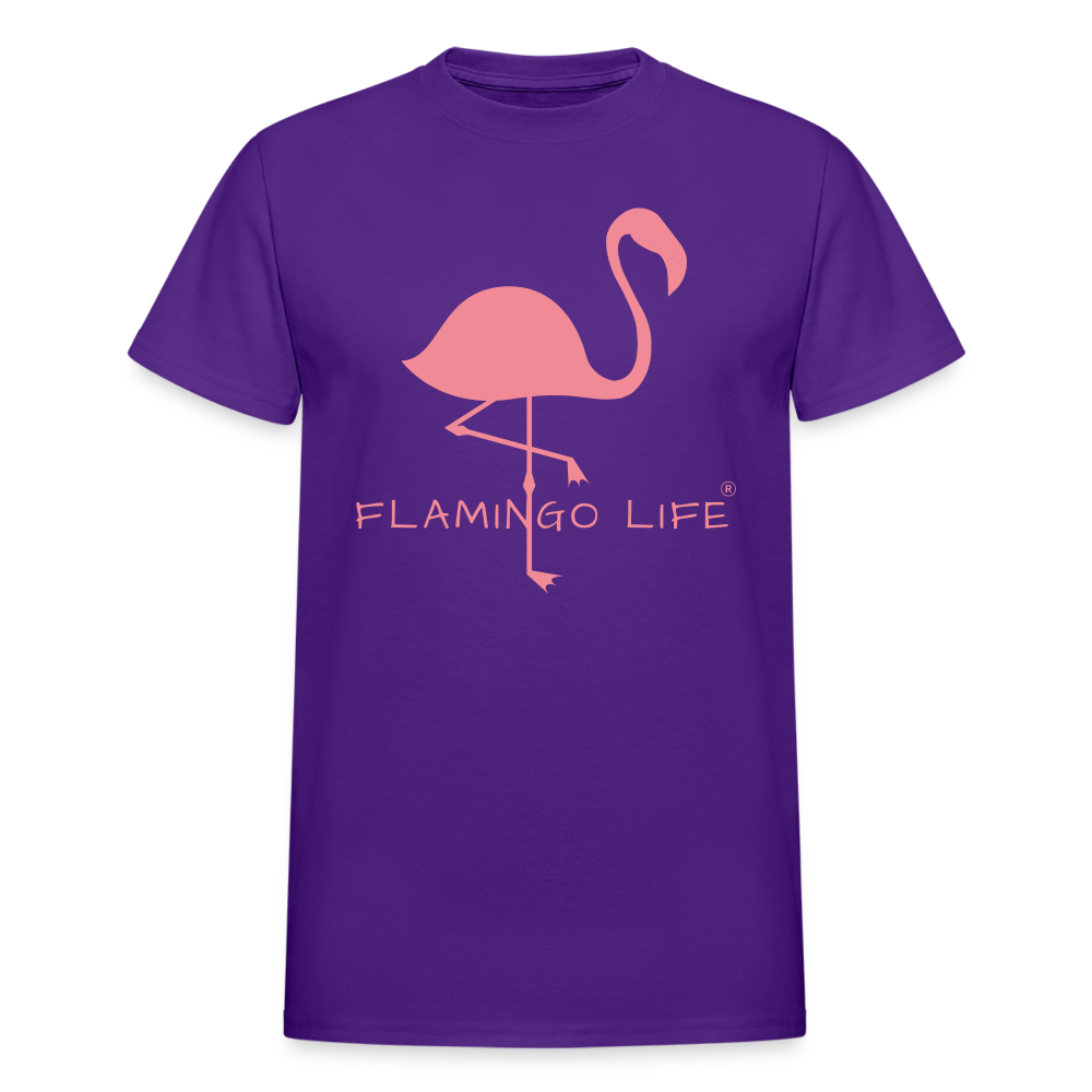 Flamingo Life® Ultra Cotton Adult T-Shirt Sizes up to 5XL - purple