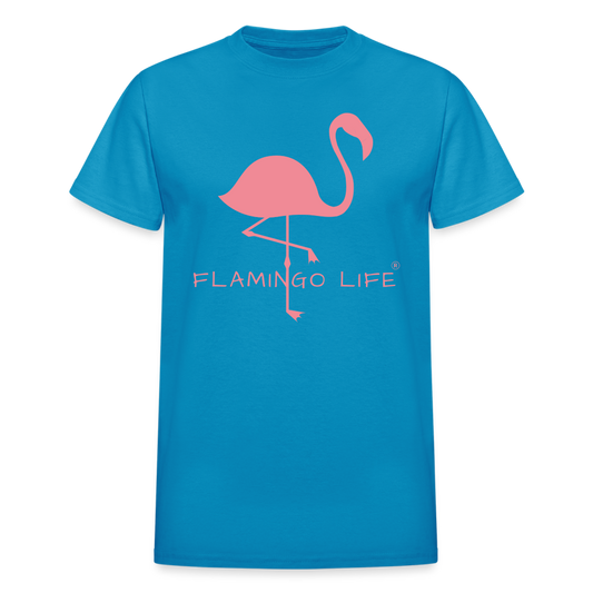 Flamingo Life® Ultra Cotton Adult T-Shirt Sizes up to 5XL - turquoise