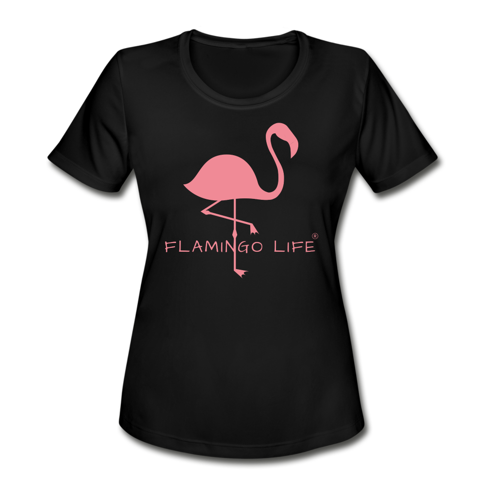 Flamingo Life® Women's Moisture Wicking Performance T-Shirt - black