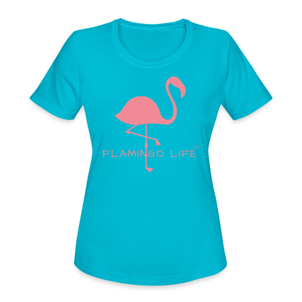 Flamingo Life® Women's Moisture Wicking Performance T-Shirt - turquoise