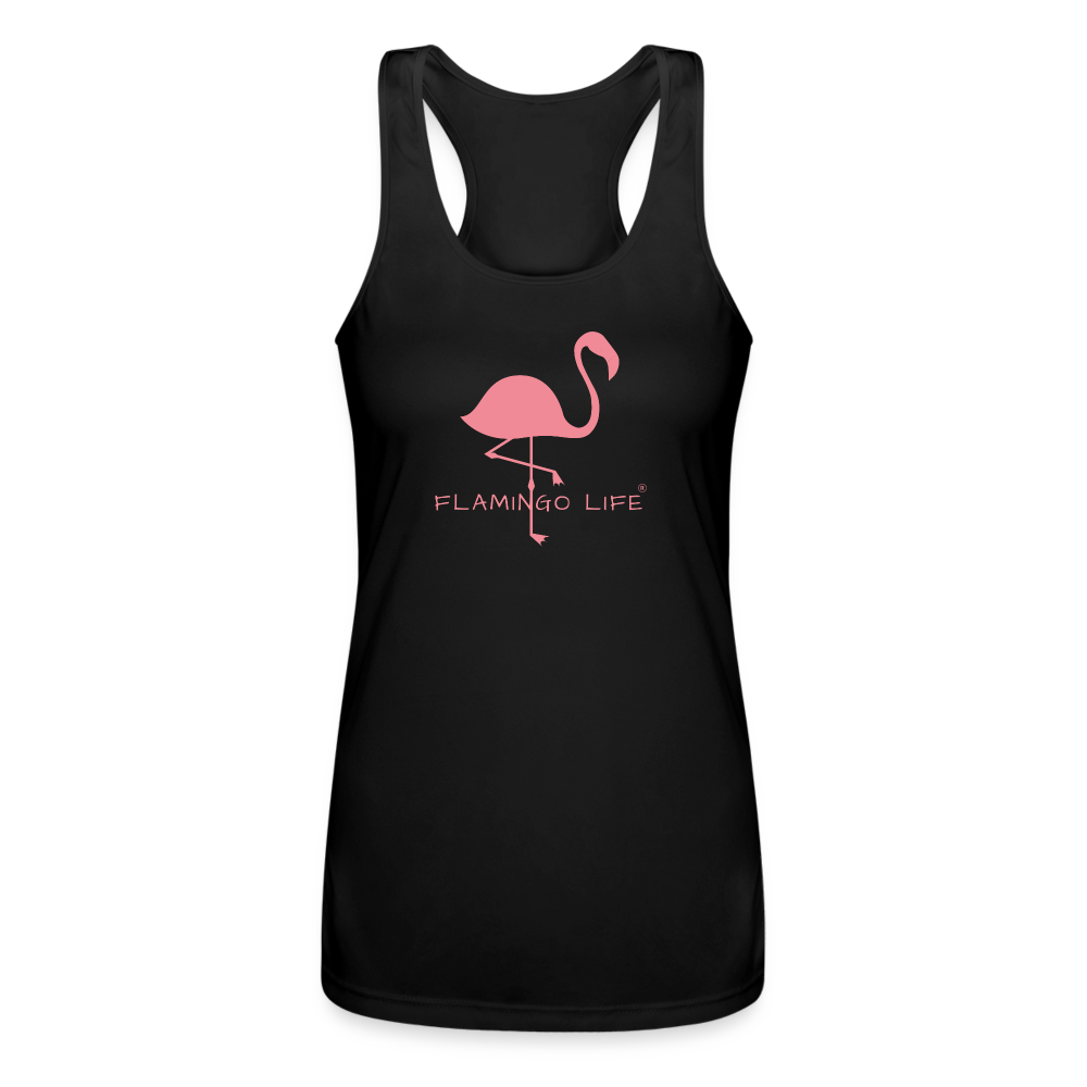 Flamingo Life® Women’s Performance Racerback Tank Top - black