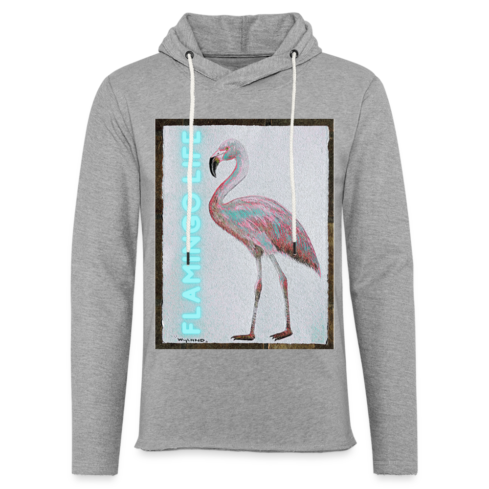 Wyland© Designed Flamingo Life Unisex Lightweight Terry Hoodie - heather gray