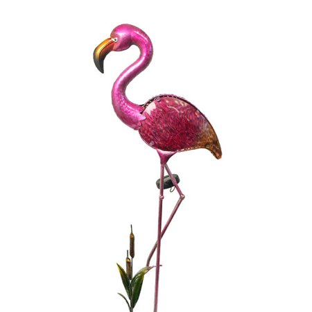 Continental Art Center Solar Flamingo Garden Stake - The Flamingo Shop