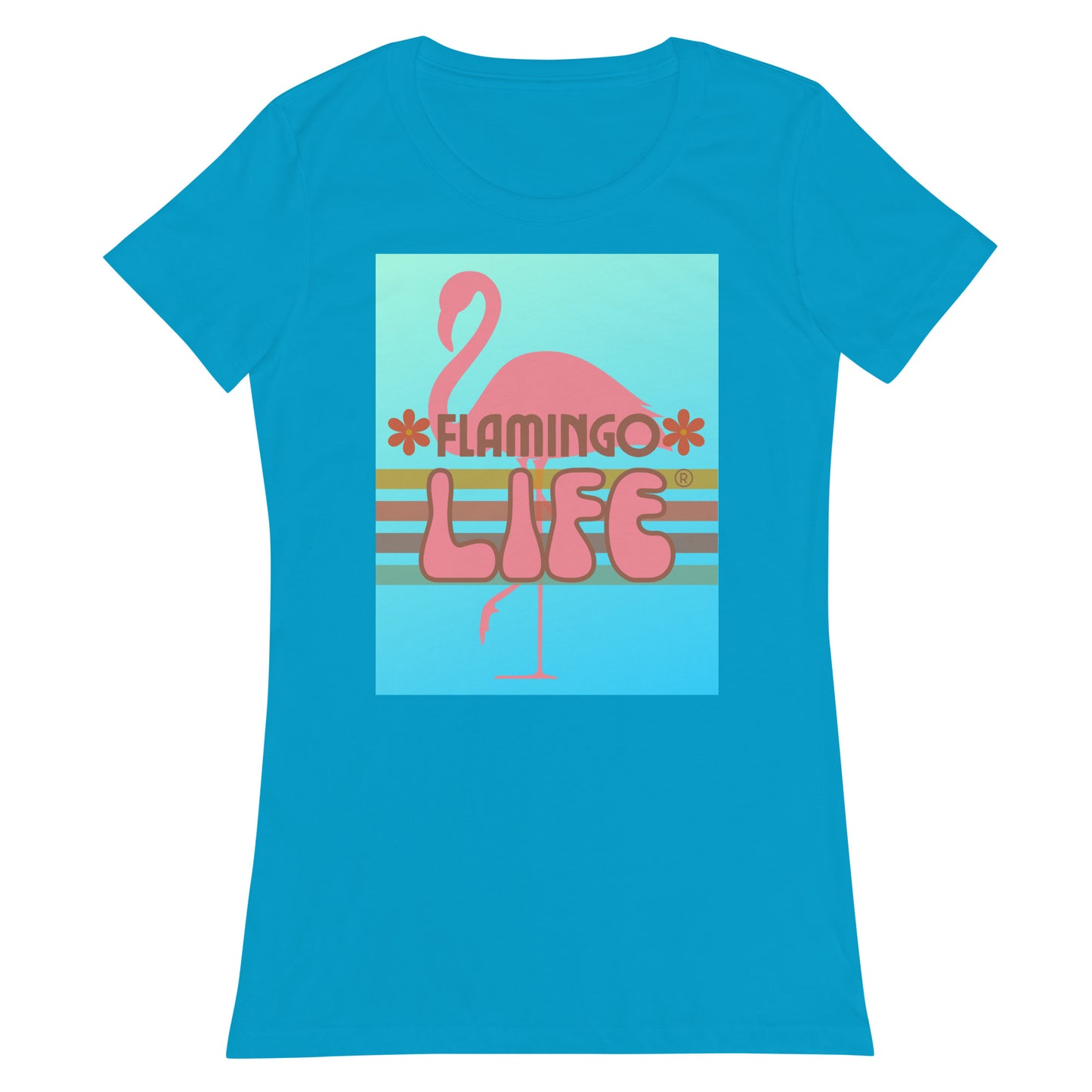 Flamingo Life® Groovy Women’s Fitted T-shirt